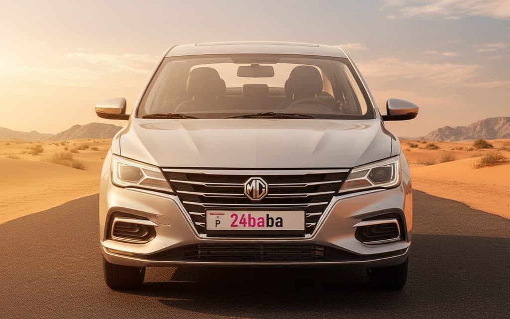 Mg 5 2024 Silver front view with headlights