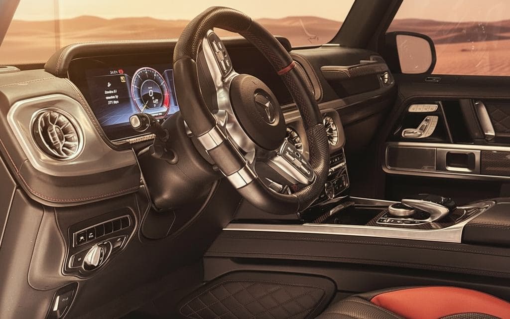Mercedes G63 2022 interior view showing trim
