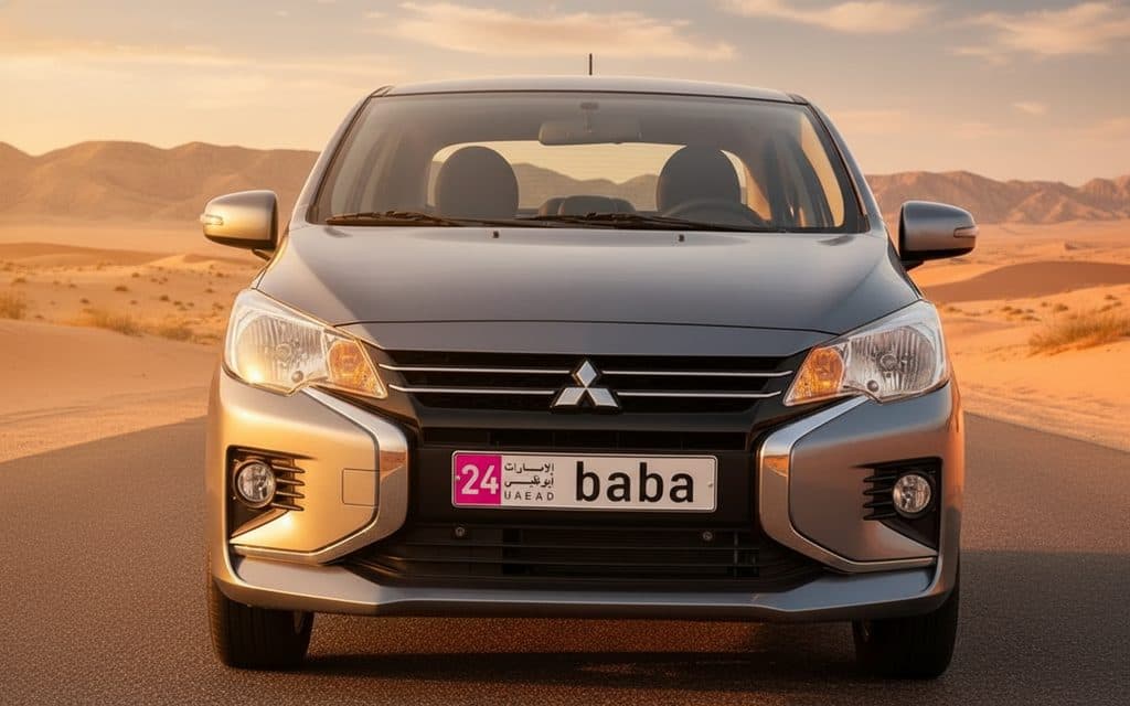 Mitsubishi Attrage 2023 Silver front view with headlights