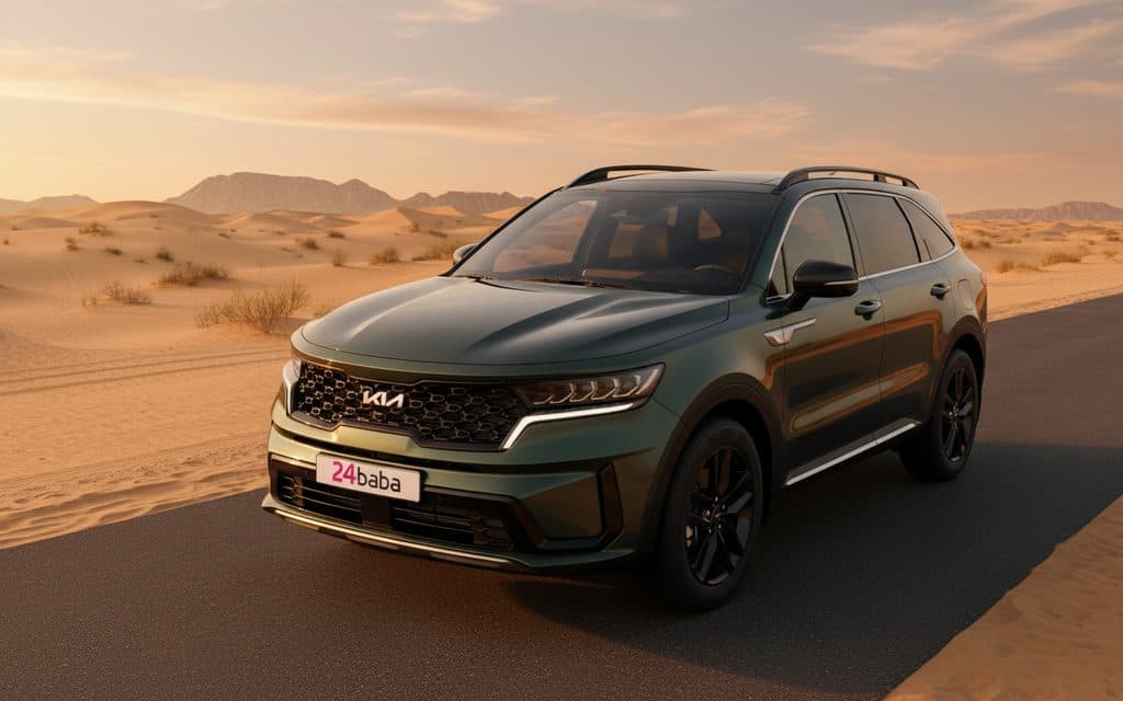 Hire Kia Sorento 2024 Green in Dubai