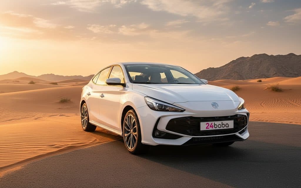 Rent Mg 3 2025 White Hatchback in Dubai