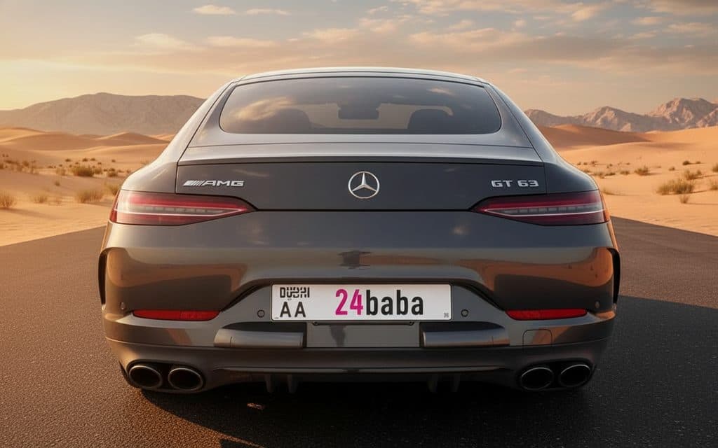 Mercedes Gt63 2022 Grey rear view showing taillights
