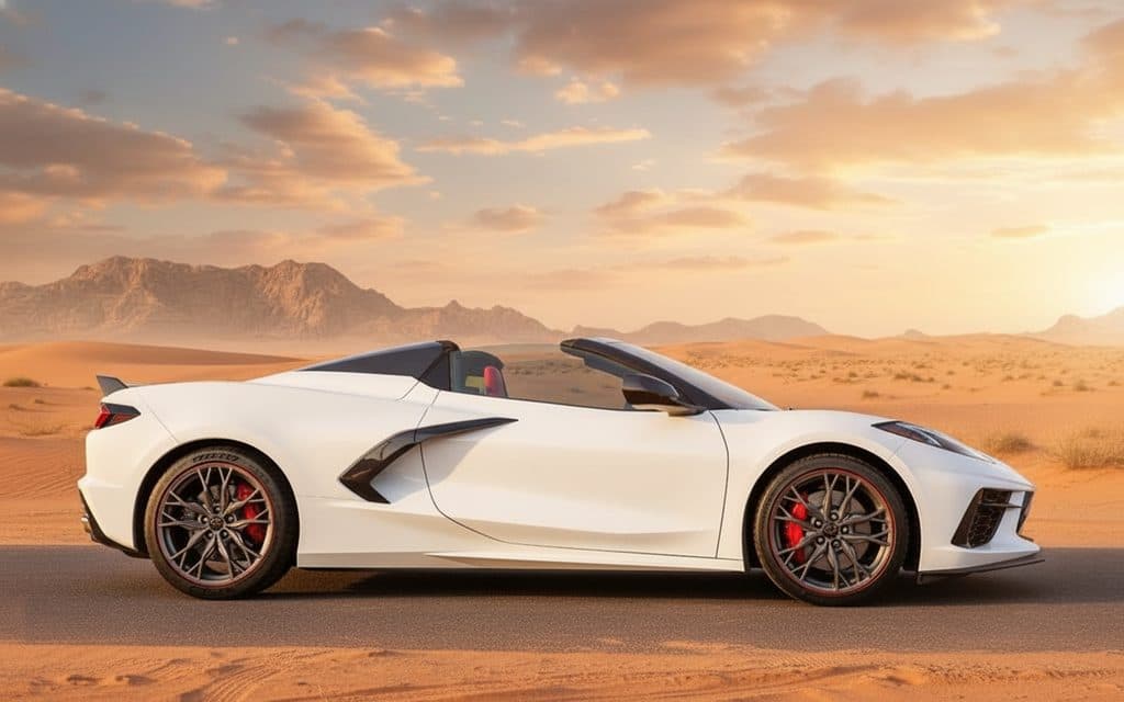 Chevrolet Corvette 2023 White side profile