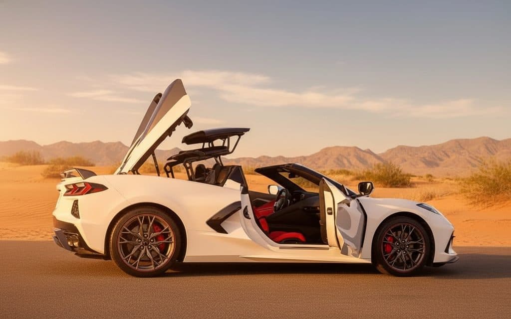 Chevrolet Corvette 2023 White side profile