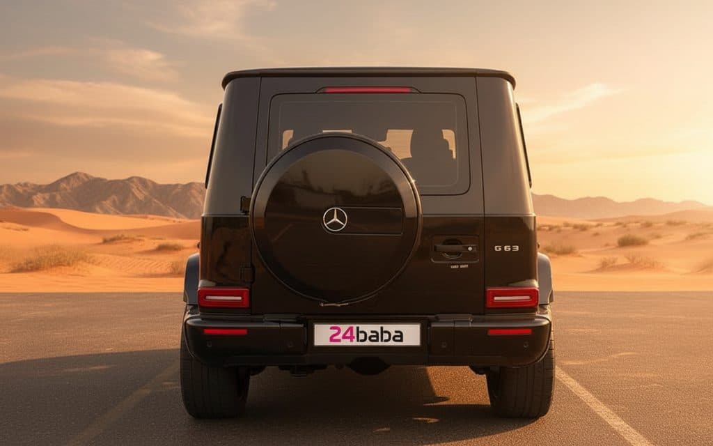 Mercedes G63 2020 Black rear view showing taillights
