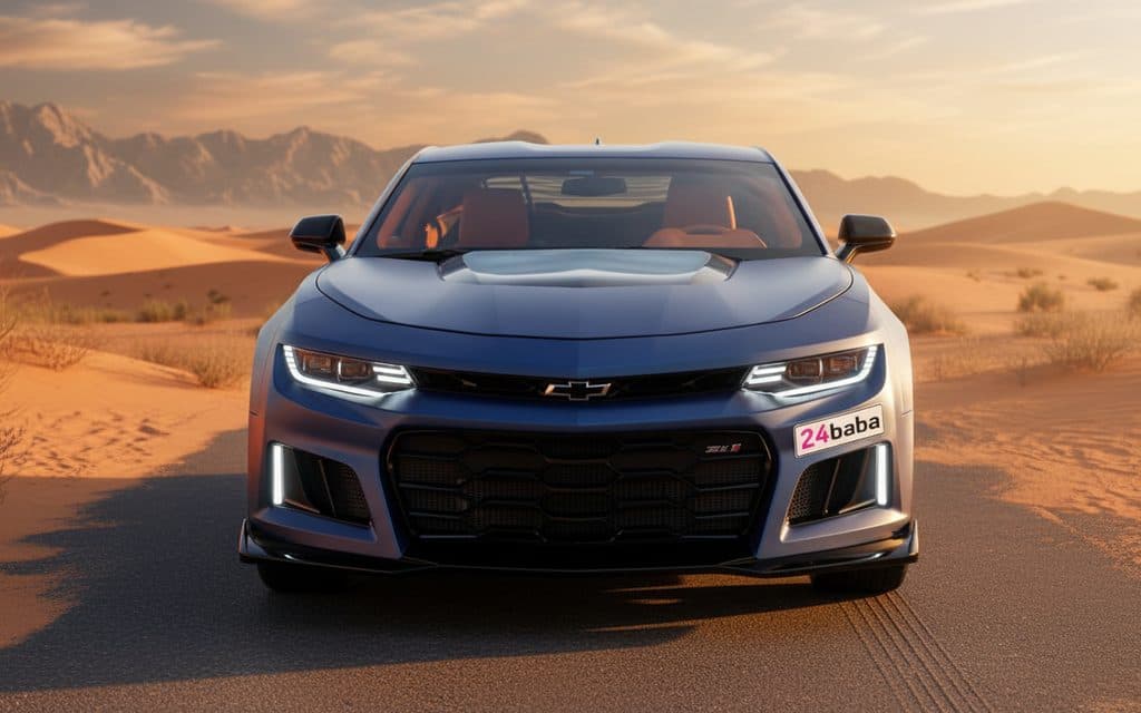 Chevrolet Camaro 2021 Blue front view with headlights