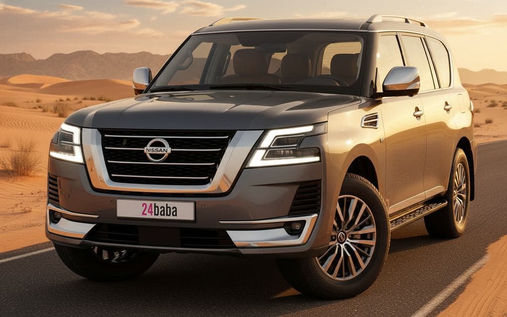 Nissan Patrol 2021 Grey - Rental in Dubai With 24Baba