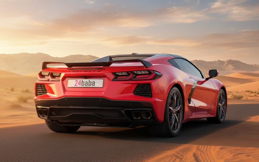 Chevrolet Corvette 2023 Red rear view showing taillights