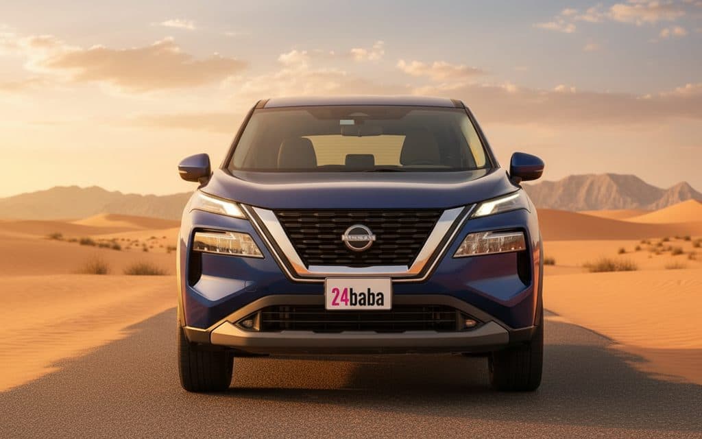 Nissan Rogue 2023 Blue front view with headlights