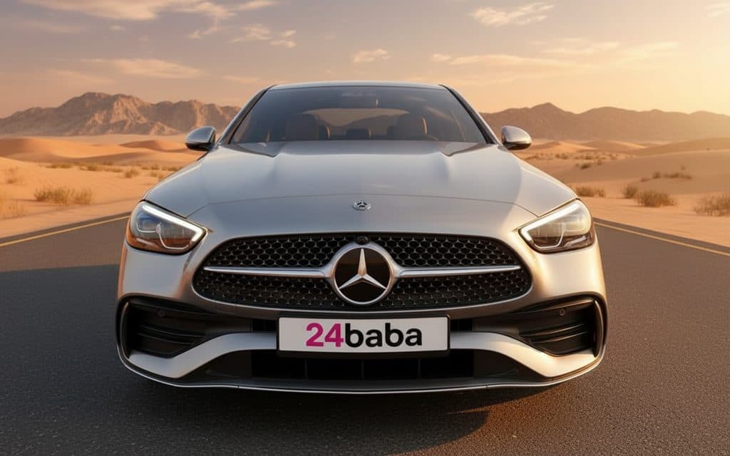 Hire Mercedes C200 2022 Grey in Dubai