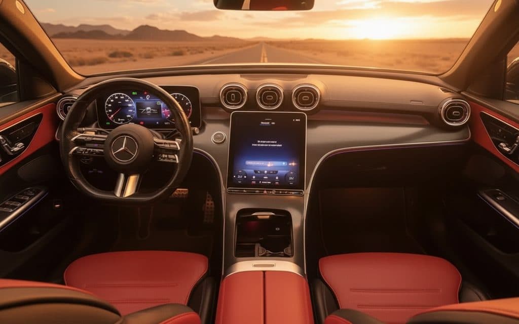 Mercedes C200 2022 dashboard and infotainment