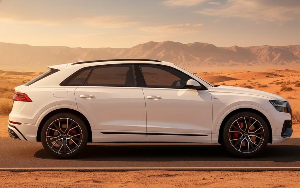 Audi Q8 2021 White side profile