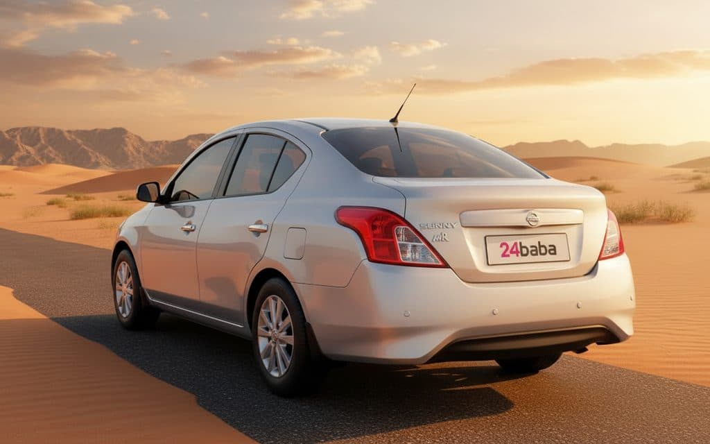 Nissan Sunny 2020 Silver rear view showing taillights