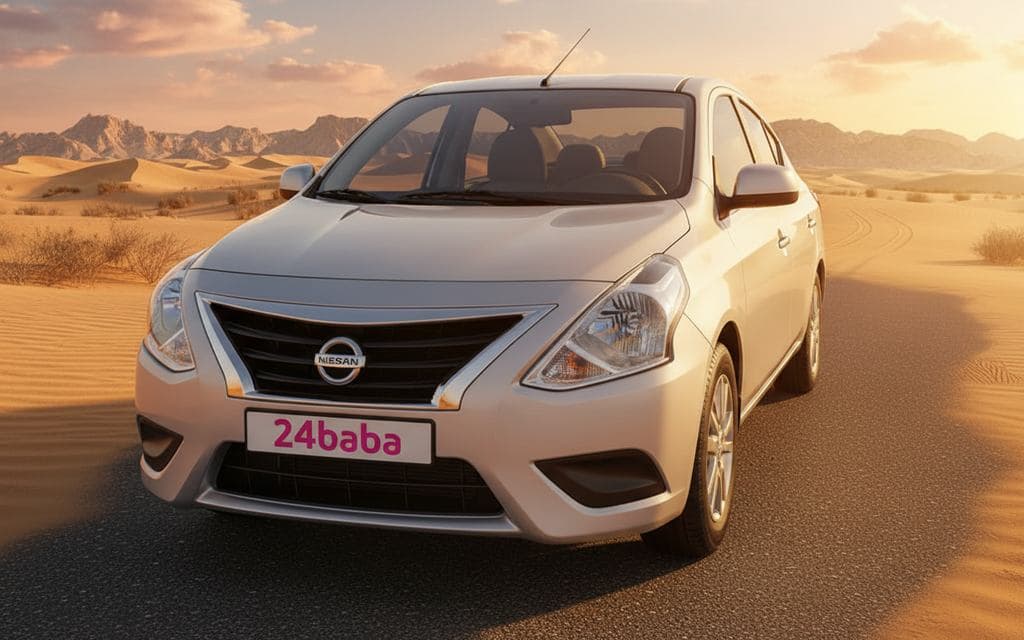 Nissan Sunny 2020 Silver front view with headlights