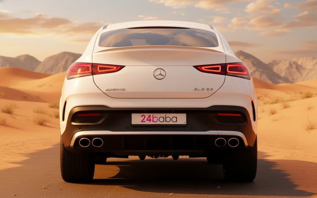 Mercedes Gle53 2023 White rear view showing taillights