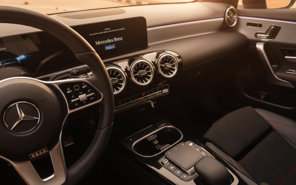 Mercedes A250 2022 dashboard and infotainment