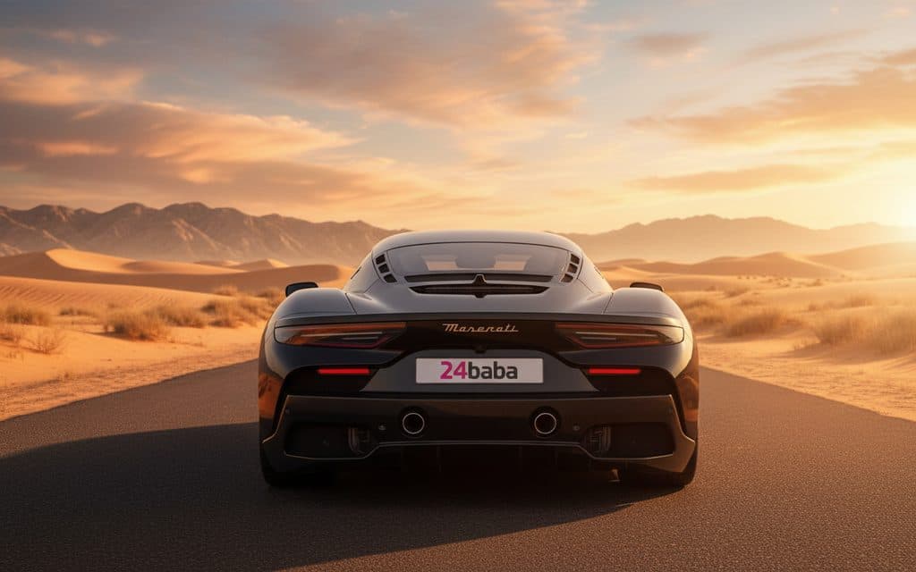 Maserati Mc20 2024 Black rear view showing taillights