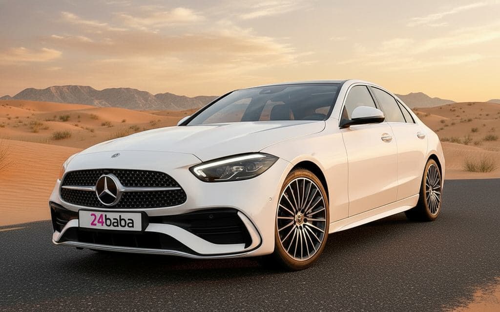 Mercedes C200 2023 White rental in Dubai