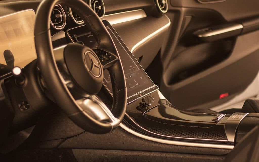 Mercedes C300 2022 dashboard and infotainment