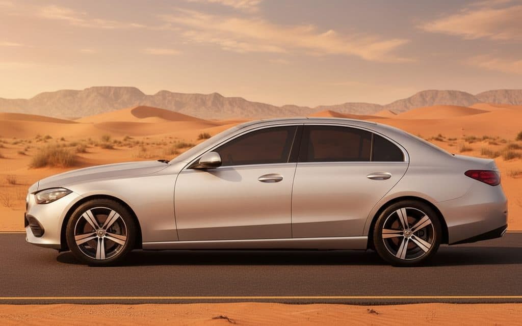 Mercedes C300 2022 Silver side profile
