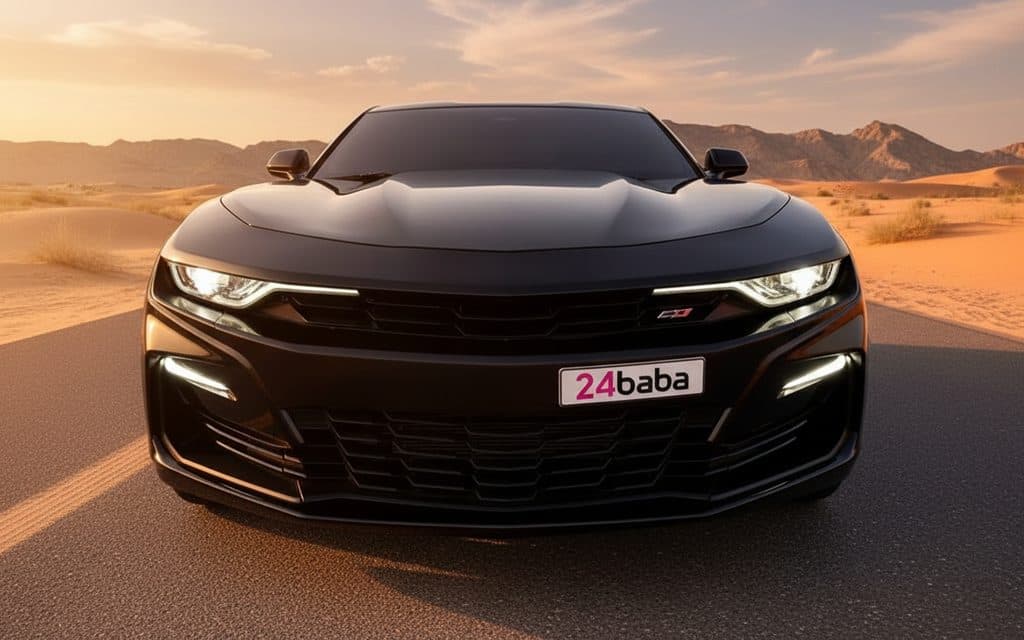 Chevrolet Camaro 2022 Black front view with headlights