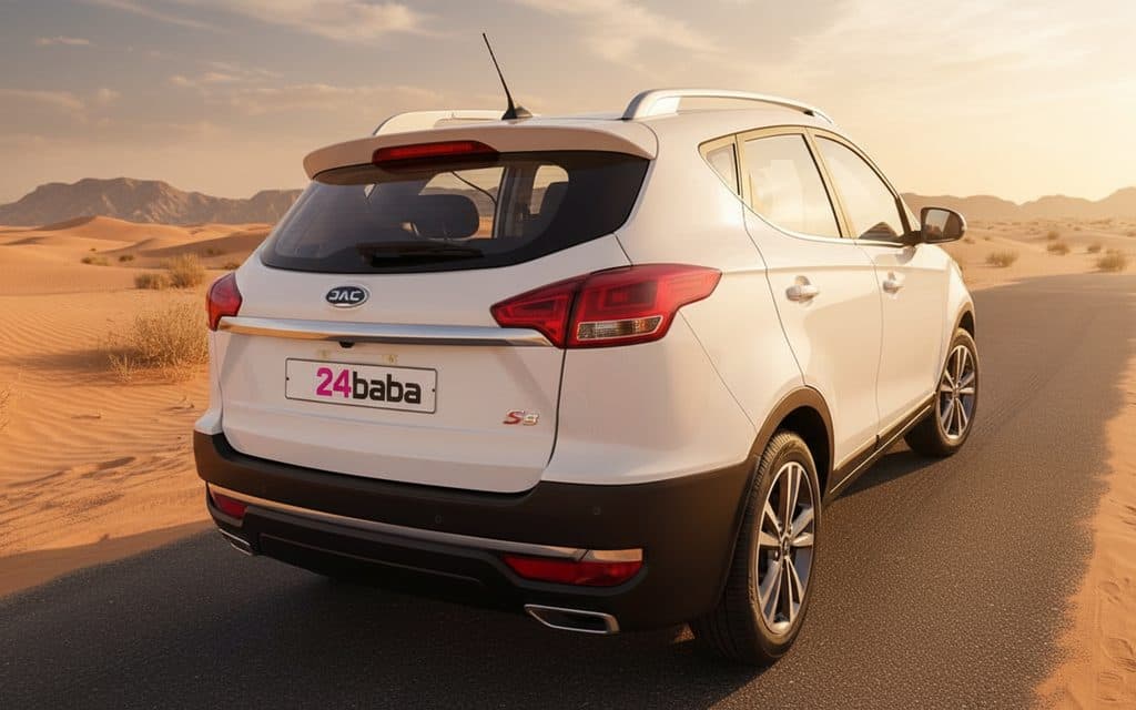 Jac S3 2023 White rear view showing taillights