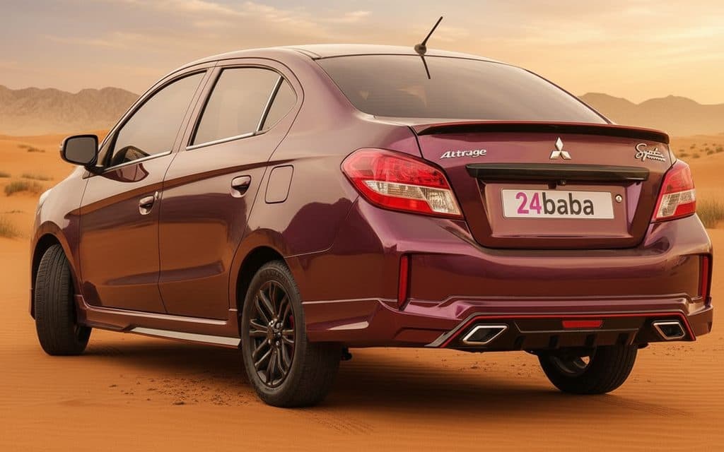 Mitsubishi Attrage 2023 Red rear view showing taillights