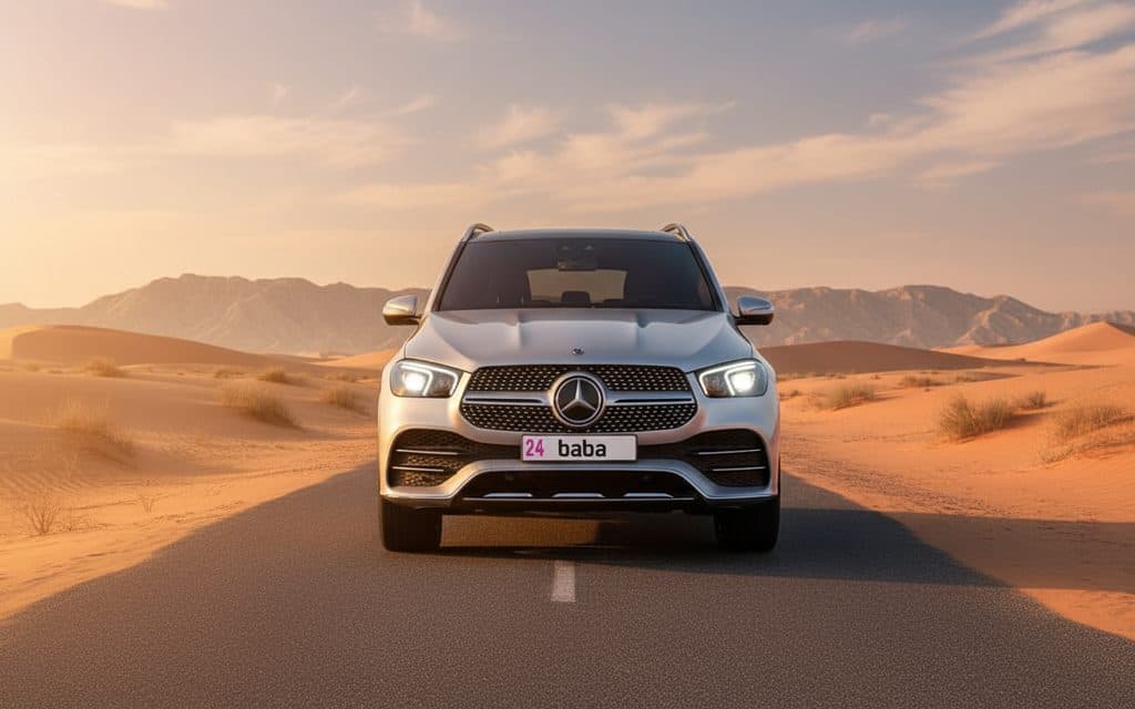 Mercedes Gle350 2023 Silver front view with headlights