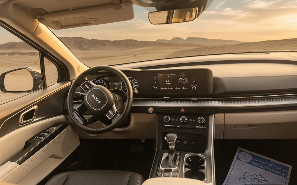 Kia Carnival 2023 interior view showing trim