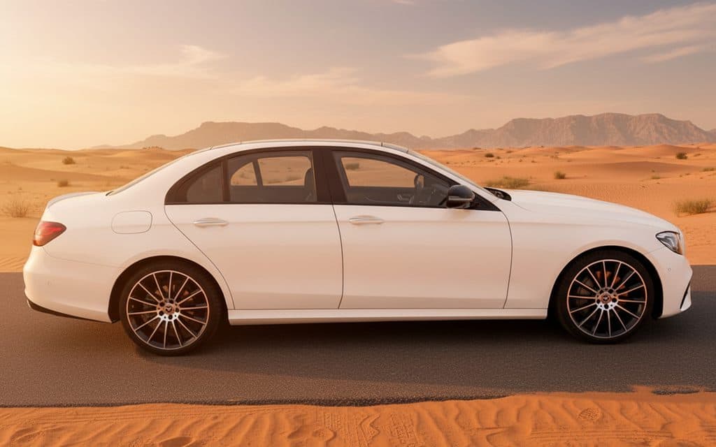 Mercedes E300 2023 White side profile