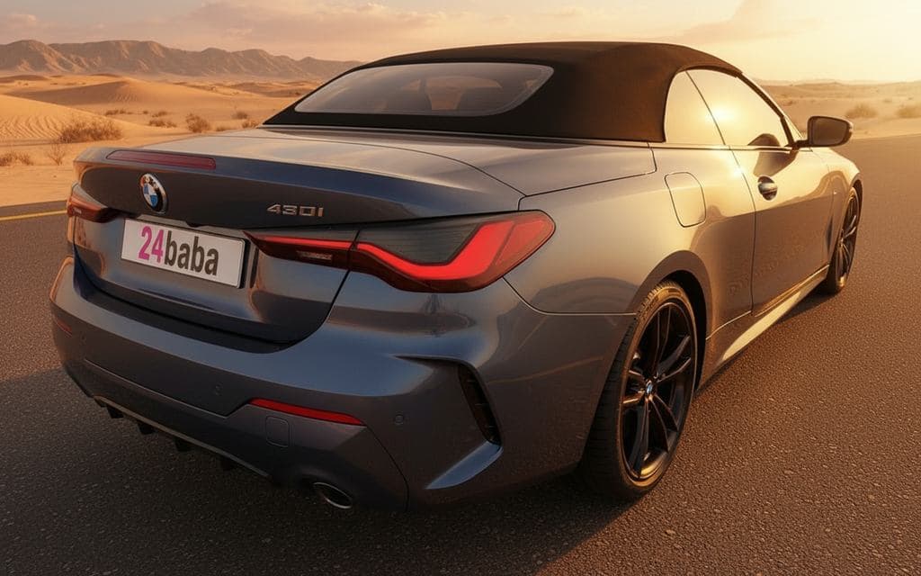 Bmw 420 2023 Blue rear view showing taillights