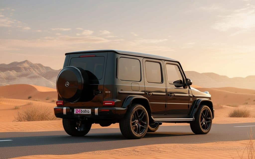 Mercedes G63 2021 Black rear view showing taillights