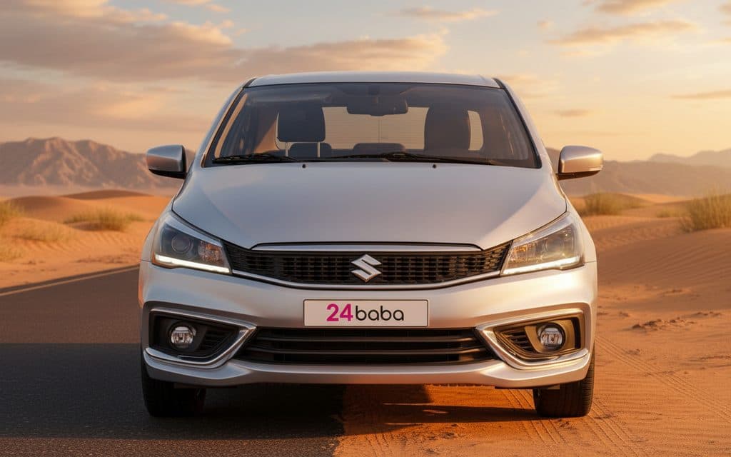 Suzuki Ciaz 2023 Silver front view with headlights