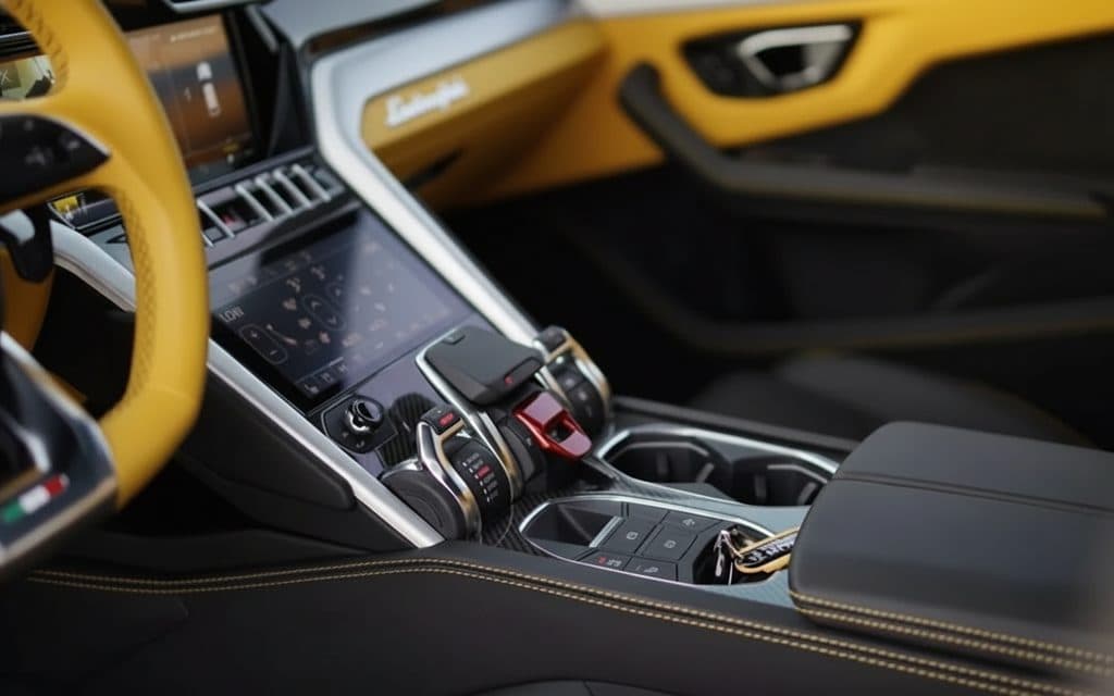 Lamborghini Urus 2025 interior view showing trim