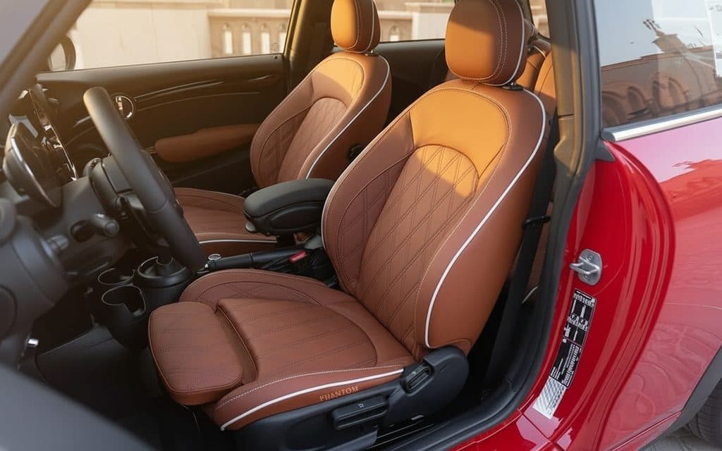 Mini Cooper 2023 leather seats and cabin