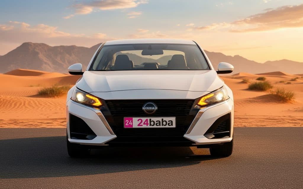 Nissan Altima 2023 White front view with headlights