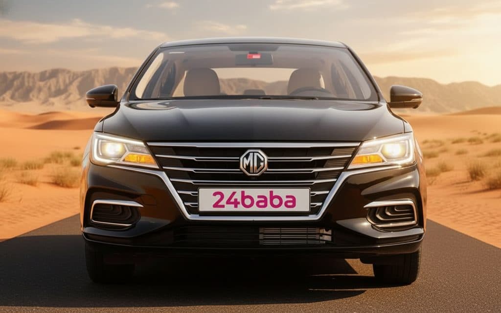 Mg 5 2024 Black front view with headlights