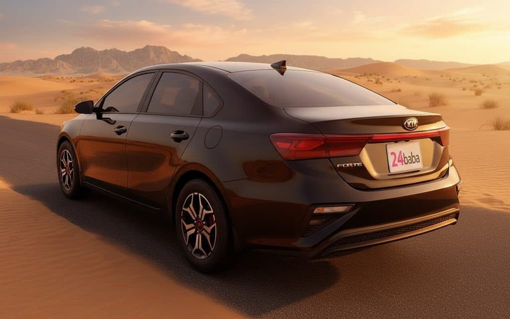 Kia Forte 2021 Black rear view showing taillights