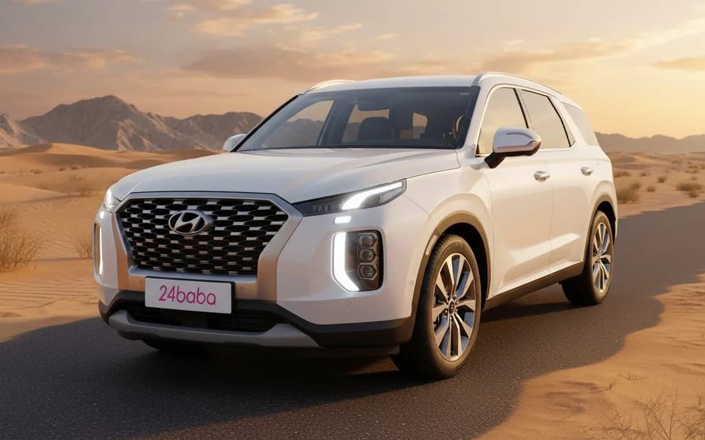 Hyundai Palisade 2022 White cover image – rental in Dubai