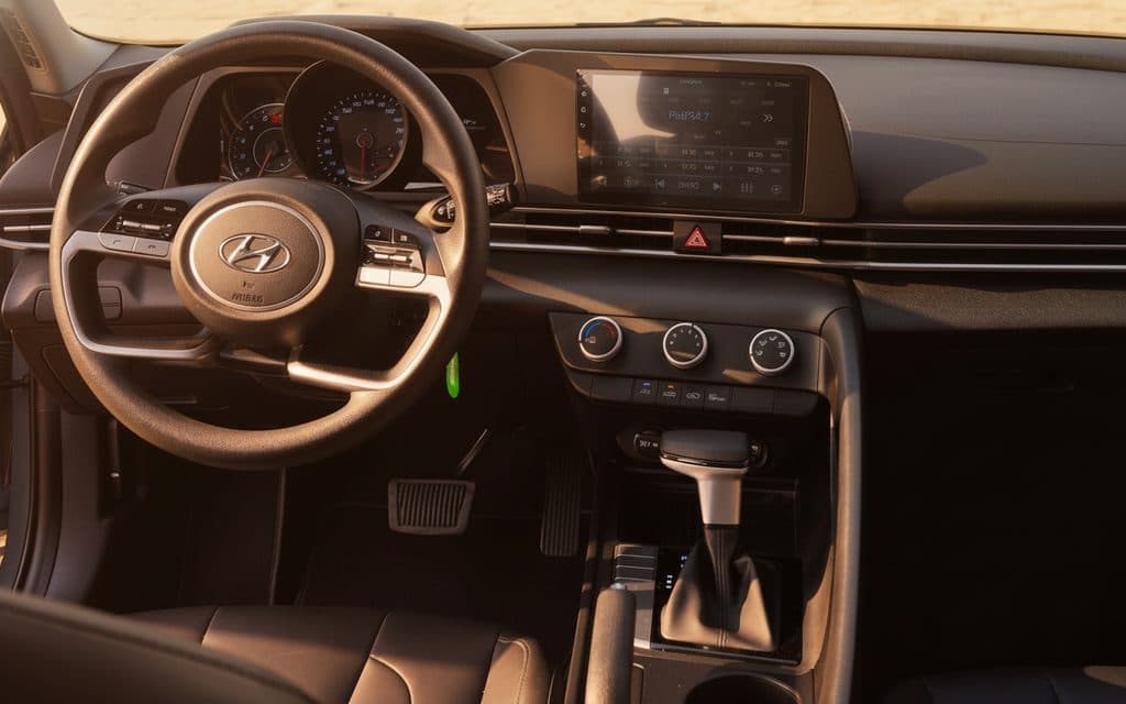 Hyundai Elantra 2022 interior view showing trim