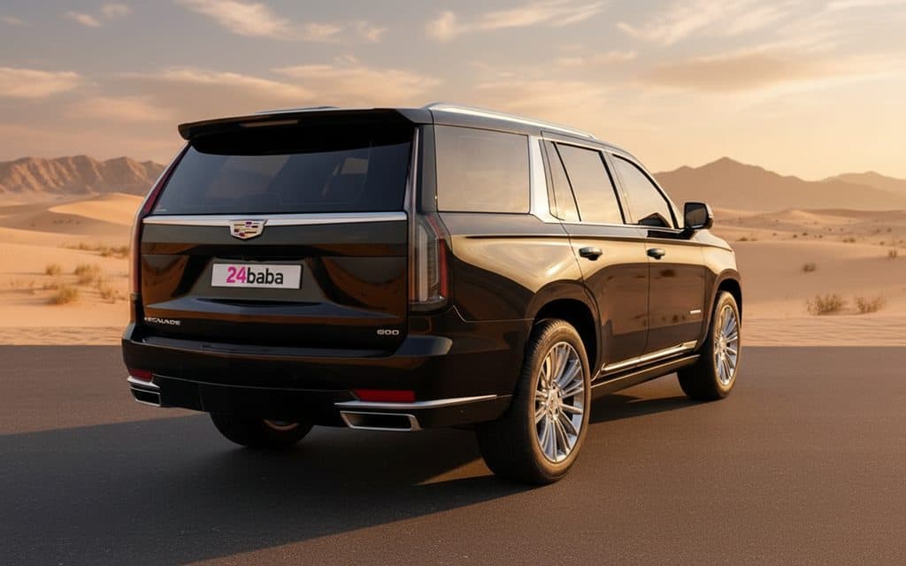 Cadillac Escalade 2022 Black rear view showing taillights