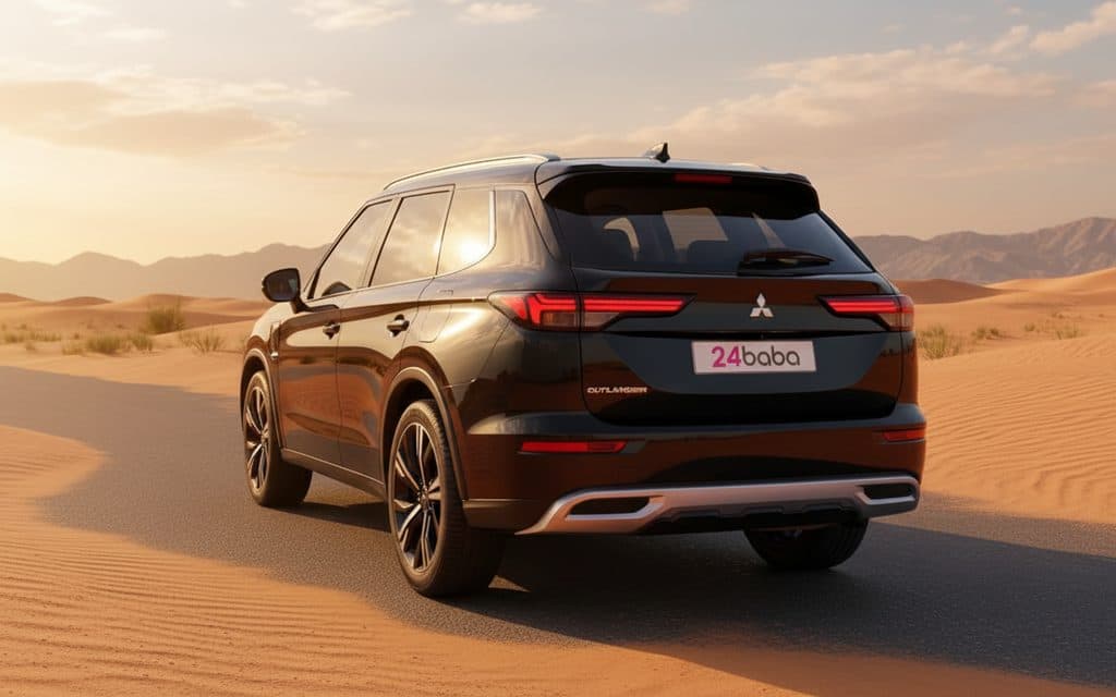 Mitsubishi Outlander 2024 within rear view showing taillights