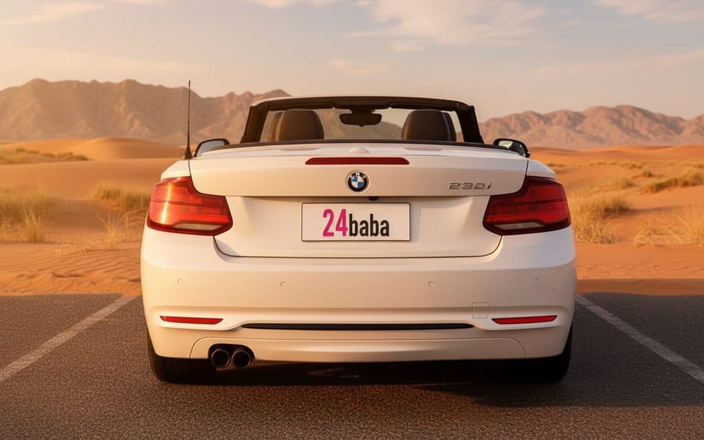 Bmw 230 2020 White rear view showing taillights