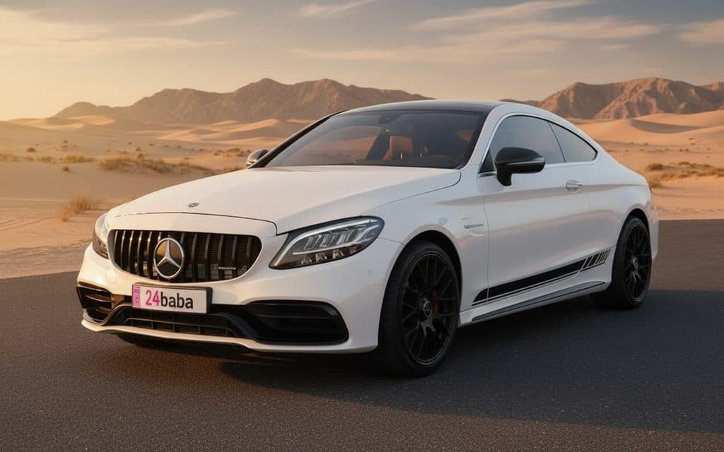 Mercedes C300 2025 White rental in Dubai