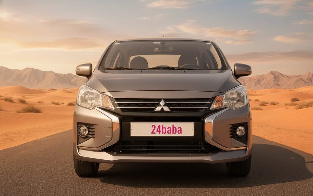 Mitsubishi Attrage 2023 Grey front view with headlights