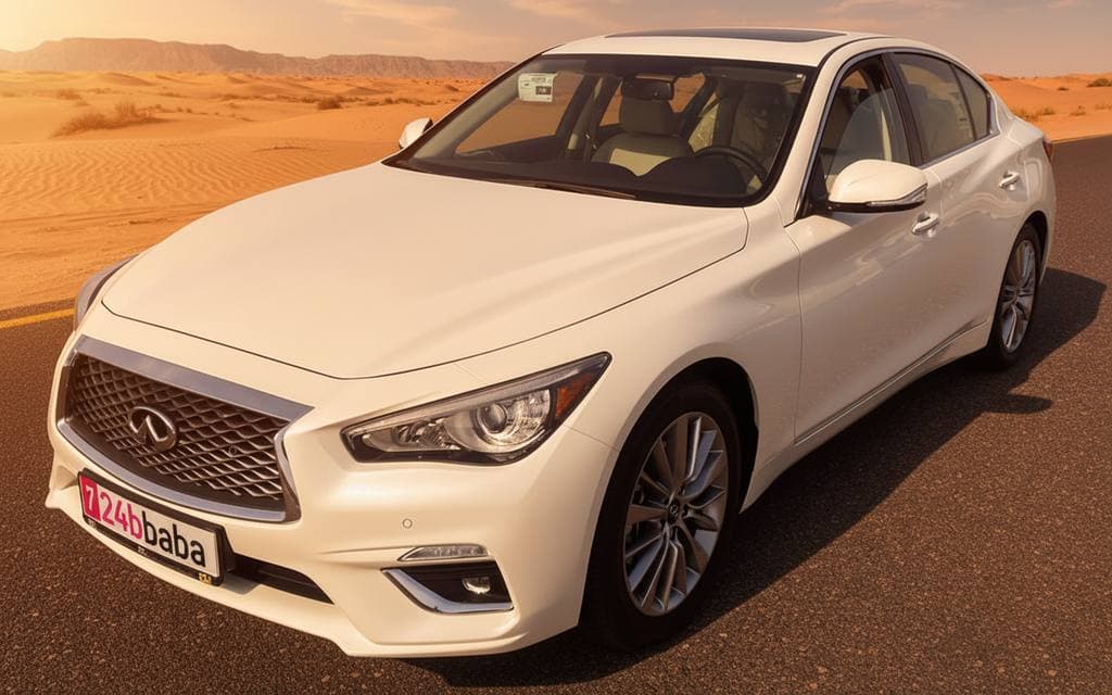 Infiniti Q50 2023 White - rental in Dubai