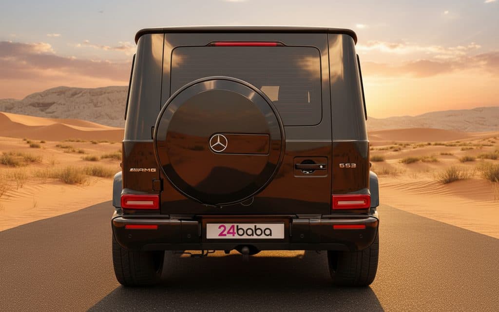 Mercedes G63 2023 Black rear view showing taillights