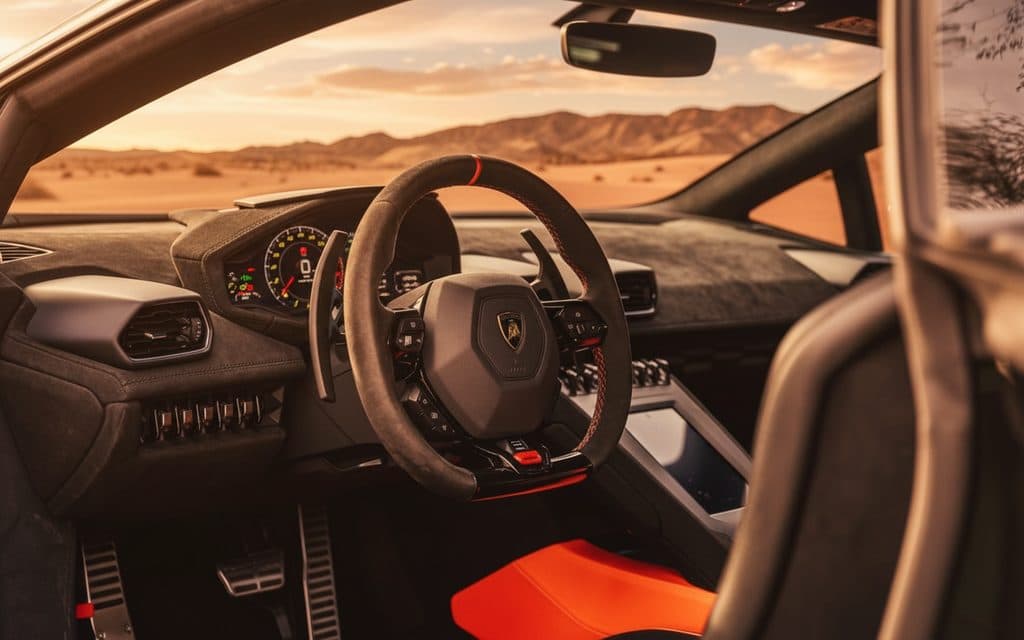 Lamborghini Huracan 2022 interior view showing trim