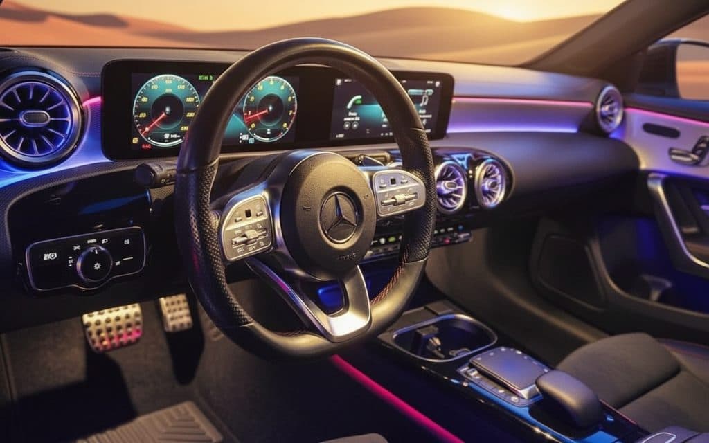 Mercedes Cla250 2021 dashboard and infotainment