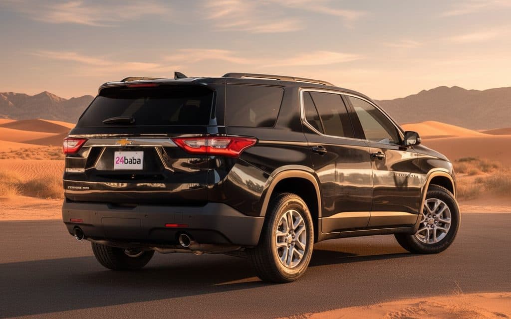 Chevrolet Traverse 2021 Black rear view showing taillights
